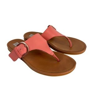 FitFlop Gracie Pink Leather Toe Post Sandal  Women’s Size 7
